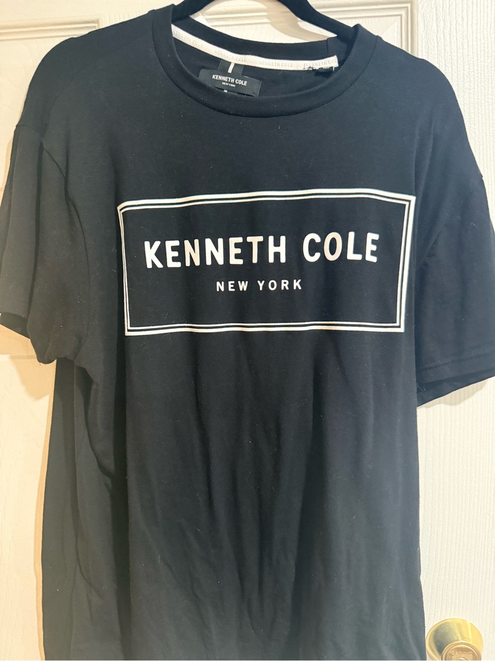 Kenneth Cole Black Tee with White Box Logo